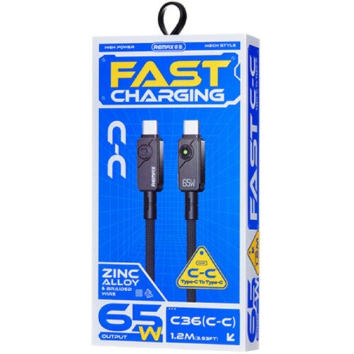 Remax Kabl Swift Fast charging braided data cable 1.2M C36 65W(C-C) Cene