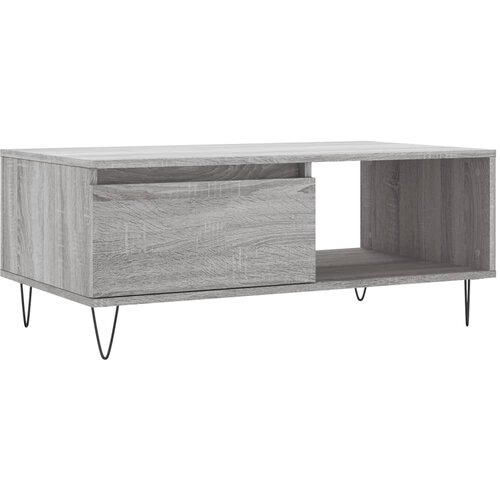 Maison Chic Klubska mizica - kavna mizica - Nizka mizica siva sonoma 90x50x36,5 cm inženirski les, (21753261) Slike