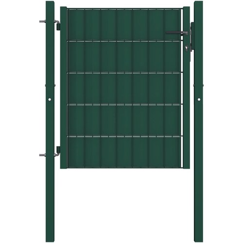 vidaXL Vrata za ograjo PVC in jeklo 100x81 cm zelena Cene