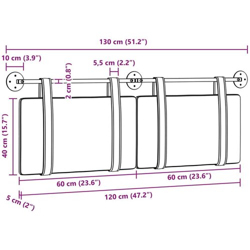 Držeće uzglavlje Zidne Jednobojno Krema 130 x 55 x 5 cm tkanina - Krema 120 cm bez LED svjetla Slike