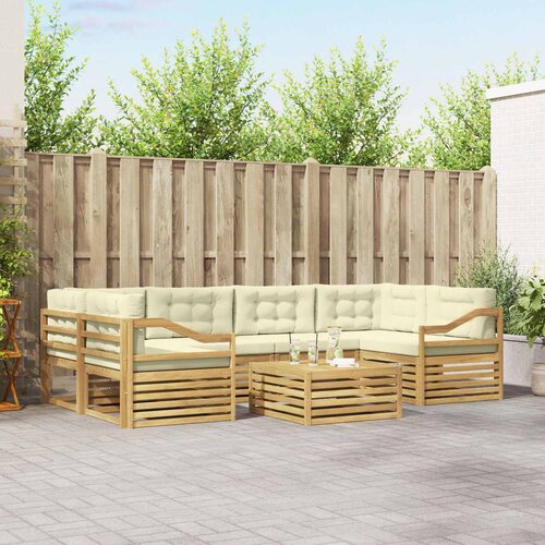  Set vanjskih sofa 7 kom. Bijela i krem Poliester Cijene