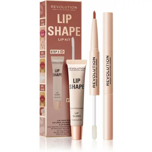 Makeup Revolution Lip Shape Kit set za ustnice odtenek Chauffeur Nude 1 kos