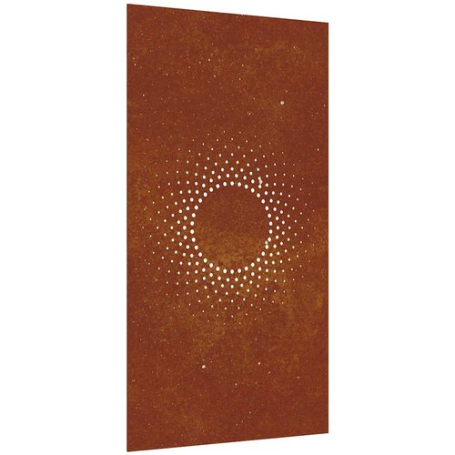  Vrtni zidni ukras 105 x 55 cm od čelika COR-TEN s uzorkom sunca Slike