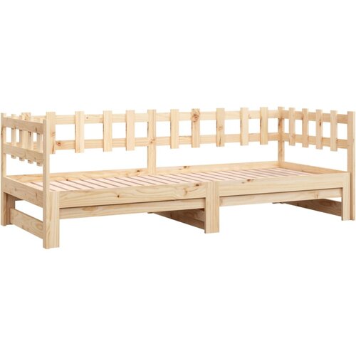  Dnevni ležaj na izvlačenje 2x (80 x 200) cm od masivne borovine Slike