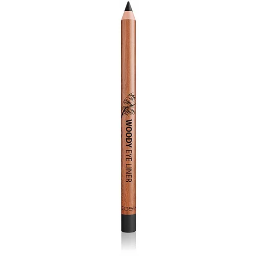 Gosh Woody vodoodporni svinčnik za oči odtenek 001 Ebony Black 1.1 g