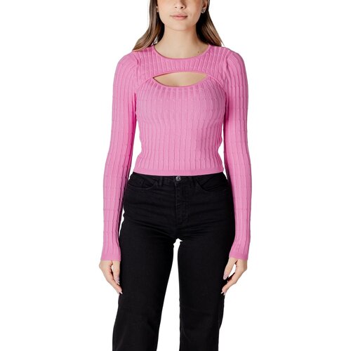 Only Puloverji ONLMEDDI LS CABLE CROP O-NECK CC KNT 15339582 Rožnata Cene