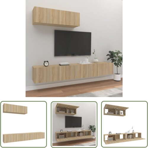 The Living Store Komplet TV omaric 3-delni sonoma hrast inženirski les - Komplet TV Omaric, (21738277) Cene