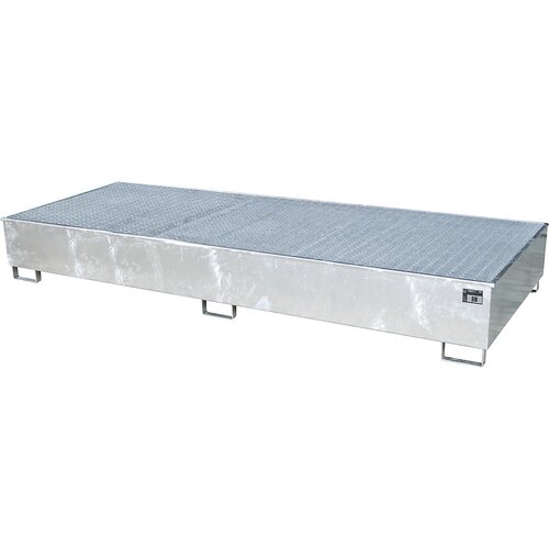 eurokraft pro Regalna talna kadica z vstavkom iz PE, z rešetko, 1000 l, DxŠxV 3265 x 1315 x 385 mm, pocinkana izvedba Cene