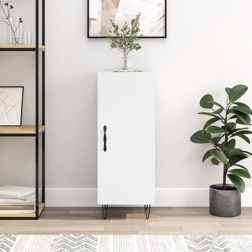 VidaXL Komoda bela 34,5x34x90 cm inženirski les Slike