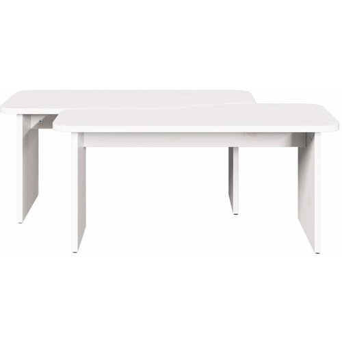  Kava Stol 2 pcs Bijelo Masivna borovina Slike