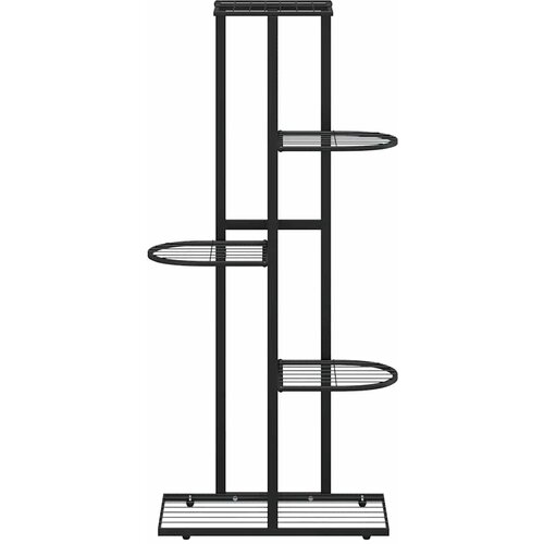  Stalak za cvijeće s 5 razina 43 x 22 x 98 cm crni metalni Slike