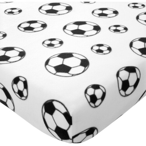 Catherine Lansfield Bela napenjalna otroška rjuha za zakonsko posteljo iz flisa 135x190 cm Football – Cene
