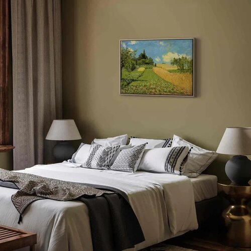 Slika - Alfred Sisley &amp;ndash; Grain fields on the hills of Argenteuil 60x40 U prirodnom drvenom okviru Slike