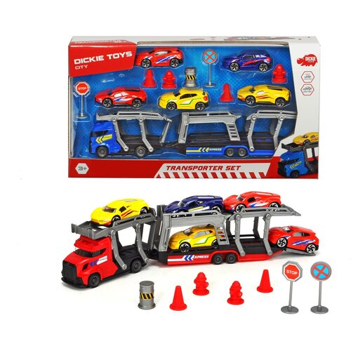 Dickie kamion s prikolicom za prijevoz automobila 30 cm Slike