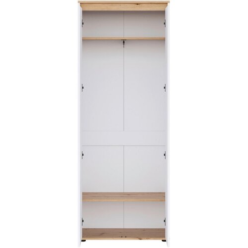 CARRYHOME GARDEROBNA OMARA bela, hrast artisan Slike