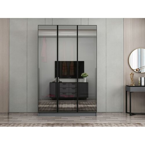 Hanah home ormar sa reflektujućim staklom Nisa 20627, 135 cm, antracit Cene