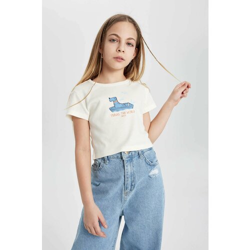 Defacto Girl Ribbed Short Sleeve T-Shirt Slike