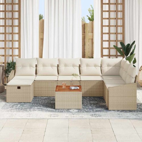  Sjedeća garnitura za vrt 9 kom. poliratan 288,5 x 178,5 x 85 cm Slike