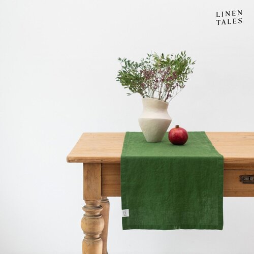 Linen Tales Lanen namizni tekač 40x150 cm True Green &amp;ndash; Slike