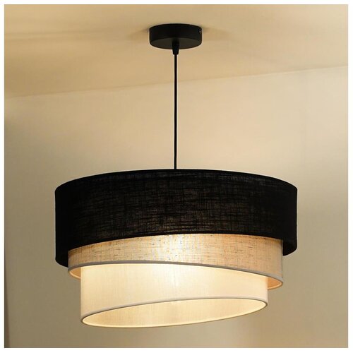  Duolla - Visilica na sajli TRIO 1xE27/15W/230V, prečnik 45 cm, crna/siva/bela Cene