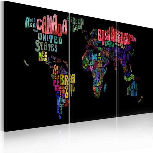  Slika - Text map of the World 120x60 Slike