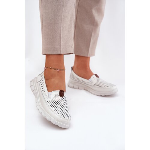 VINCEZA Perforated Ballet Flats Made Of Natural Leather Slike