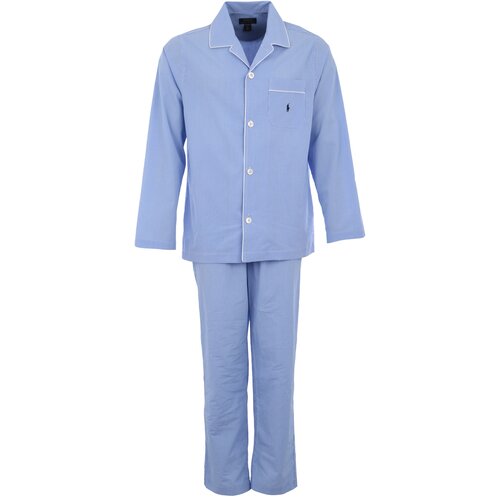 Polo Ralph Lauren Dolga pižama svetlo modra / bela Cene