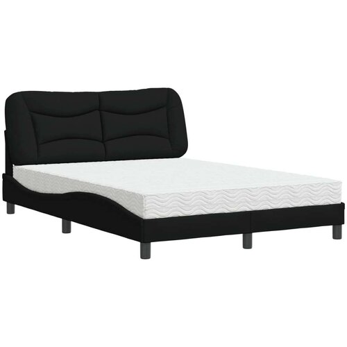  Krevet s madracem crni 120 x 200 cm od tkanine Slike