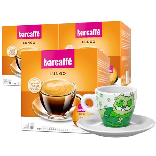 Barcaffe lungo 10 dolce gusto kompatibilnih kapsula+šoljica gratis, 3 pakovanja Cene