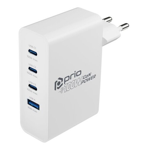 Prio Polnilec / adapter USB-A / USB-C, GaN, PD, 100 W Slike