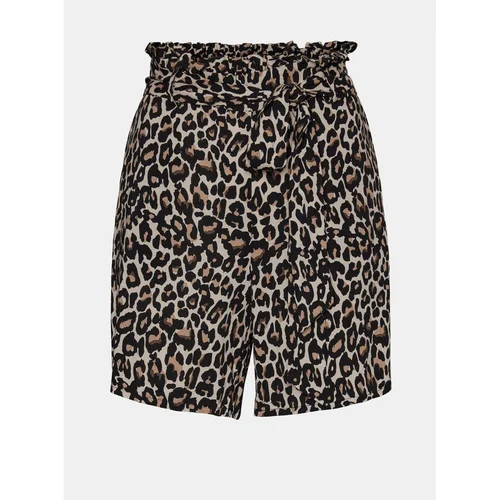 Vero Moda Brown-black patterned shorts with tie Simply - Women