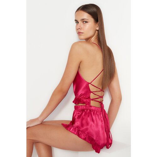 Trendyol Pajama Set - Red - Plain Slike