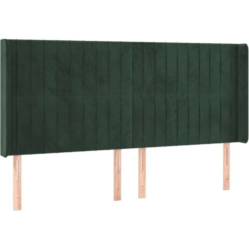  Uzglavlje s u&amp;scaron;ima tamnozeleno 183x16x118/128 cm bar&amp;scaron;unasto Slike