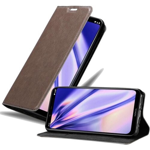 Cadorabo Ohi&scaron;je, združljivo z Nokia 8.1 v kavovinsko rdeča - Za&scaron;čitni ovitek z magnetnim zapiranjem, stoječo funkcijo in režo za kartice, (20550347) Cene