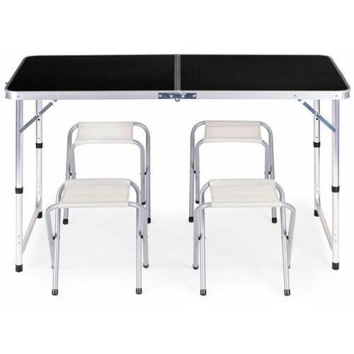 Modern Home sklopivi sto za kampovanje + 4 stolice crni HTA120R+4S black Slike