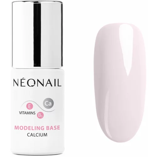 NeoNail Modeling Base Calcium bazni lak za gel nokte s kalcijem nijansa Basic Pink 7,2 ml