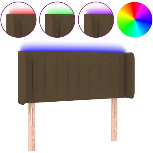 vidaXL LED posteljno vzglavje temno rjavo 83x16x78/88 cm blago, (20953615) Cene