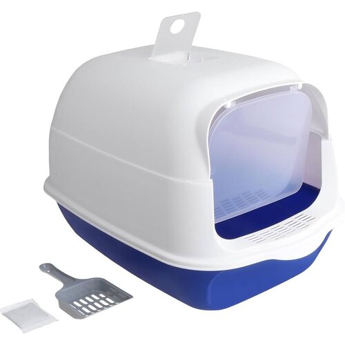  toalet za mačke Enclosed Cat Box Awhao Plavi 50x35x35 cm Slike