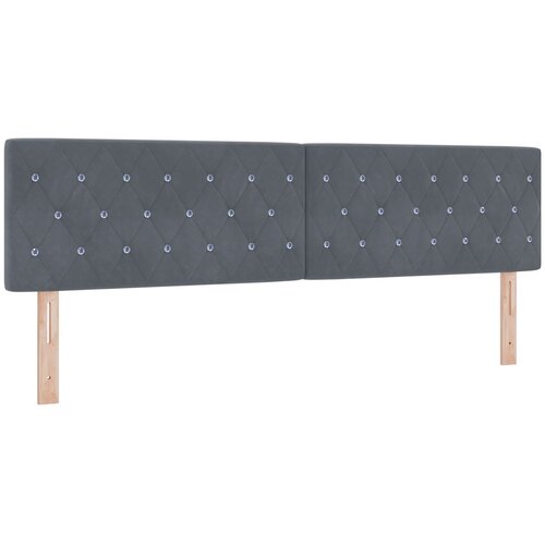 VidaXL Vzglavje s kristalnimi gumbi, temno sivo, 180 cm, oglate Slike