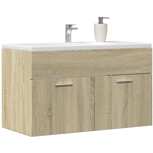 vidaXL Omarica za umivalnik sonoma hrast 90x38,5x46 cm inženirski les Cene