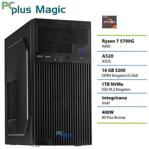 PCPLUS namizni računalnik Magic Ryzen 7 5700G/16GB/SSD 1TB/brez OS/integrirana AMD Radeon 147986 Cene