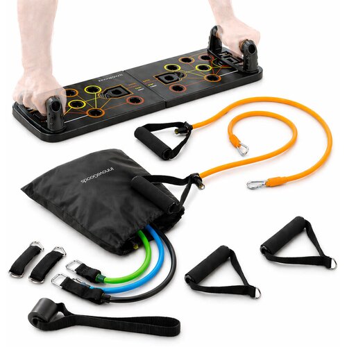 Paket deska za sklece Push-Up in komplet upornih trakov z dodatki in vadnico InnovaGoods Cene