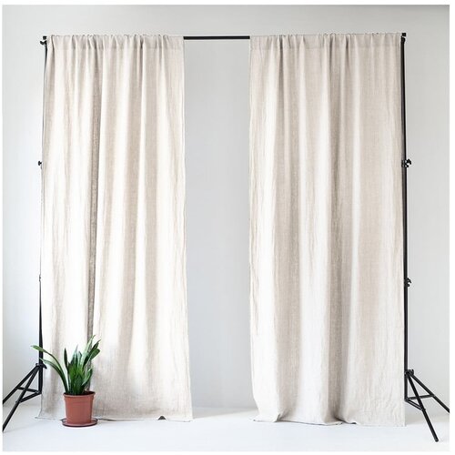 Linen Tales Bela zavesa 140x330 cm Night Time – Linen Tales Cene