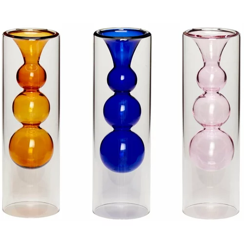 Hübsch Komplet 3 steklenih vaz iz stekla Colors, višina 23 cm