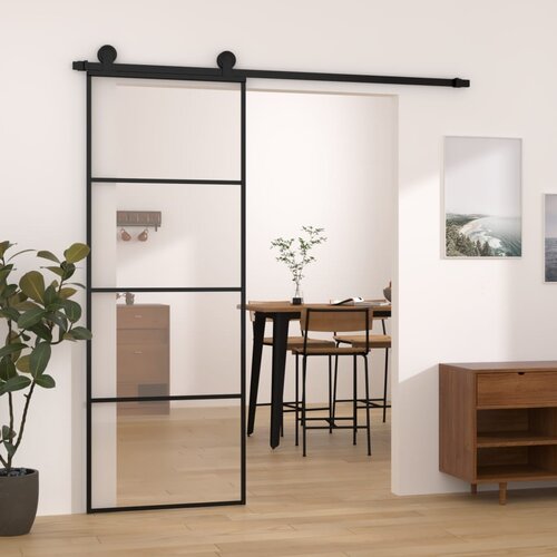 vidaXL Klizna vrata s priborom 76 x 205 cm od ESG stakla i aluminija Cijene