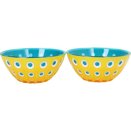 guzzini Komplet 2 skled Ø12 cm LE MURRINE - rumena / bela / mornarsko modra Cene