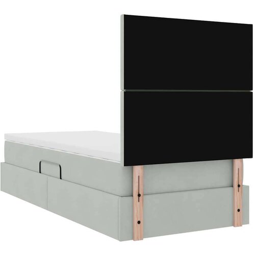  Krevet s madracem i skladi&amp;scaron;tem Svijetlo siva 90 x 190 cm Bar&amp;scaron;un Slike