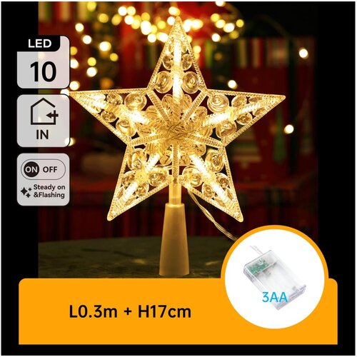 Aigostar LED božićna dekoracija 10xLED/3xAA topla bela zvezda Cene