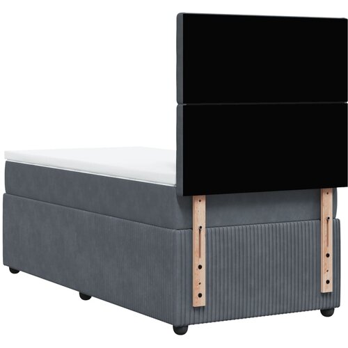 Box spring krevet s madracem tamnosivi 90x200 cm bar&amp;scaron;unasti Slike