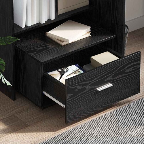  Stol Crni hrast 131,5 x 50 x 106,5 cm Konstruirano drvo Slike